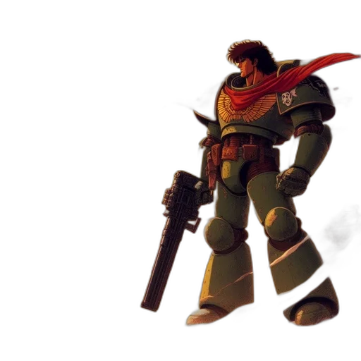 weapon, robot, sword, jacket, concept art, 3d render, pixel art, comic book art transparent PNG cut-out