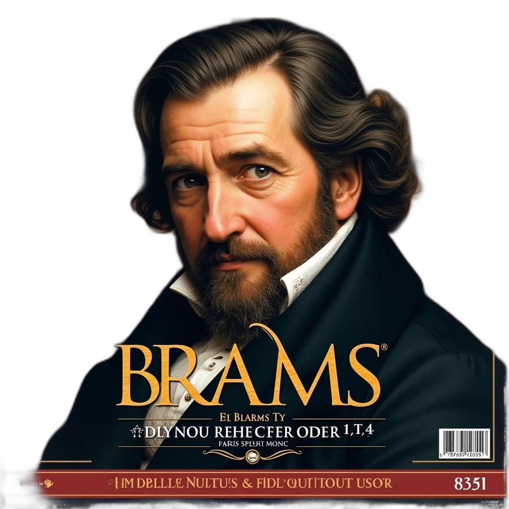 photorealistic, cover, album, brams, music, maestro, featuring, portrait transparent PNG cut-out