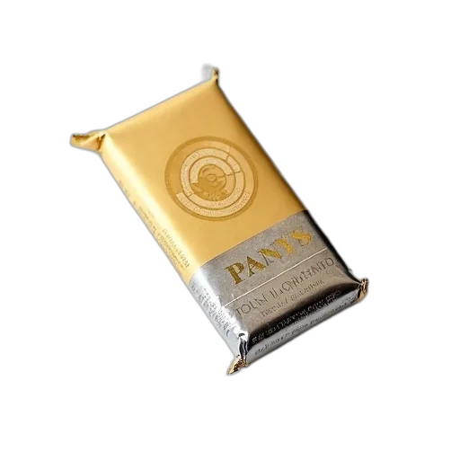 jewelry, food, 3d render, golden, rectangular, bar, milk, almond transparent PNG cut-out