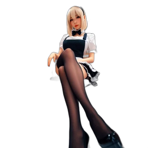dress, staff, 3d render, concept art, cartoon, anime, monochrome, individual transparent PNG cut-out
