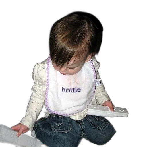 staff, jacket, robot, photorealistic, 3d render, baby, wearing, bib transparent PNG cut-out