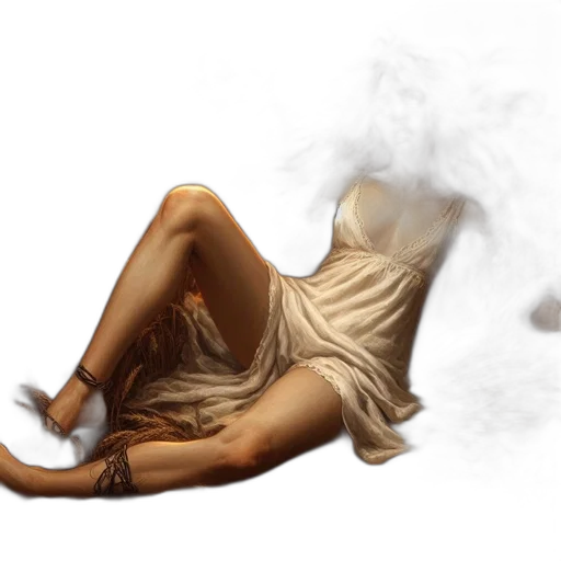 dress, mask, concept art, photorealistic, fantasy art, 3d render, fire, fog transparent PNG cut-out