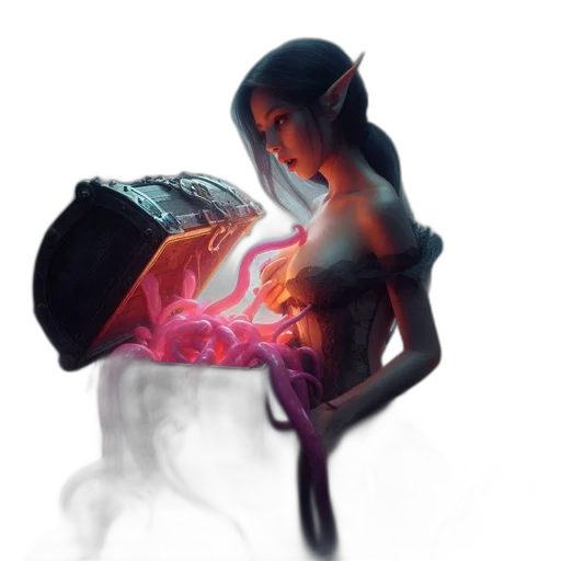 dragon, mask, creature, staff, concept art, fantasy art, 3d render, pixel art transparent PNG cut-out