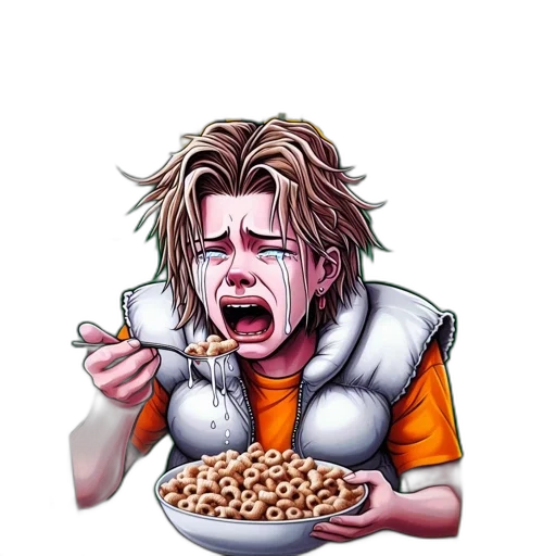food, comic book art, cartoon, pixel art, photorealistic, parody, cereal, box transparent PNG cut-out