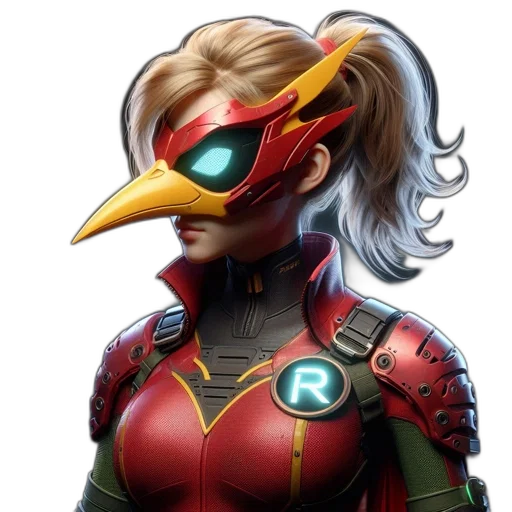 mask, face, concept art, comic book art, 3d render, cyberpunk, character, dressed transparent PNG cut-out