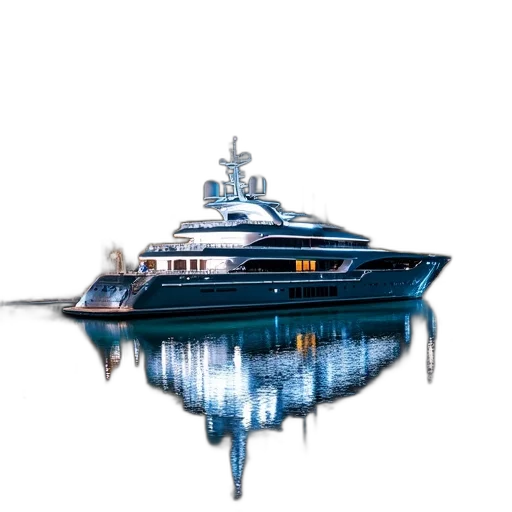 3d render, photorealistic, concept art, luxurious, yacht, docked, marina, during transparent PNG cut-out