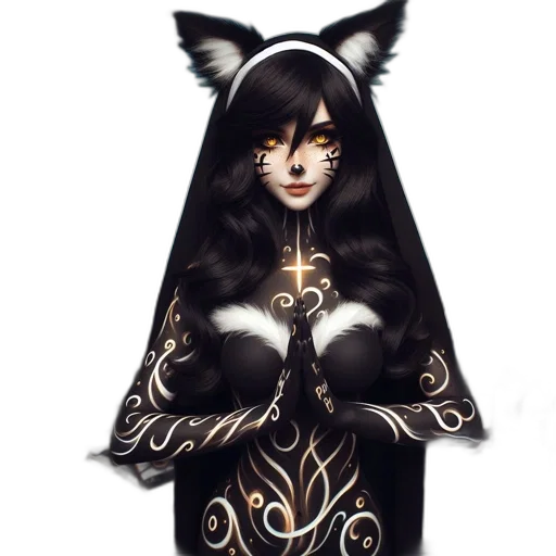 dress, mask, staff, fantasy art, concept art, pixel art, watercolor, dark transparent PNG cut-out