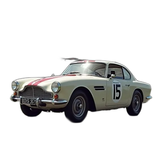 car, photorealistic, 3d render, concept art, vintage, racing, stripe, number transparent PNG cut-out