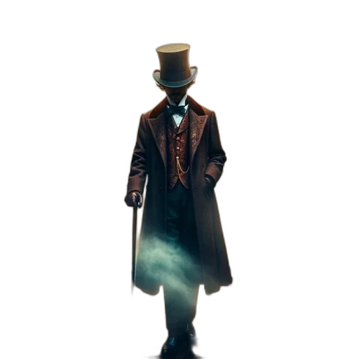 jacket, staff, hat, robot, concept art, pixel art, 3d render, comic book art transparent PNG cut-out