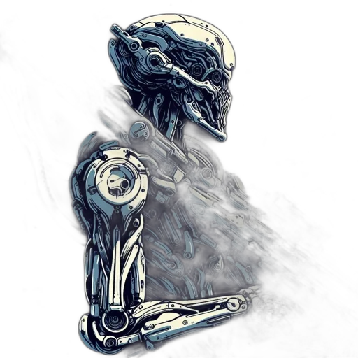 robot, creature, mask, concept art, comic book art, fantasy art, cyberpunk, outer space transparent PNG cut-out