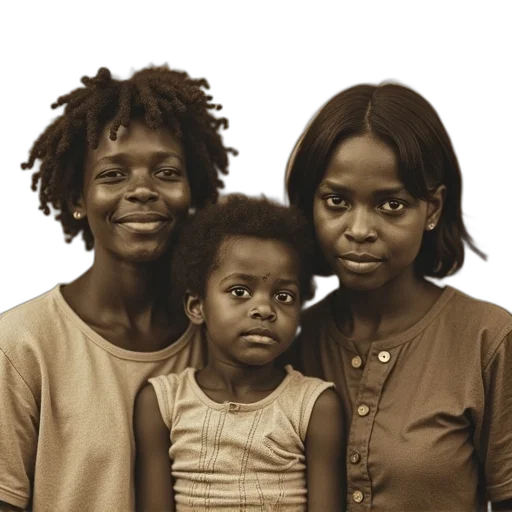 face, photorealistic, first, image, depicts, sepia-toned, photograph, three transparent PNG cut-out
