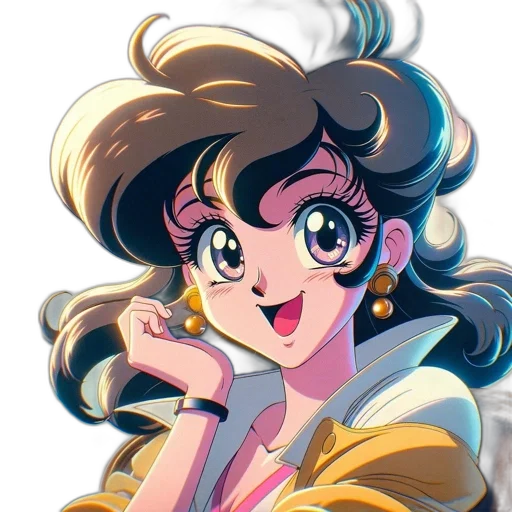 anime, cartoon, vaporwave, pixel art, pastel, animated, character, large transparent PNG cut-out
