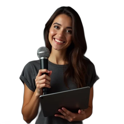 staff, face, woman, holding transparent PNG cut-out