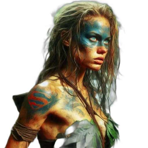 face, mask, jewelry, fantasy art, photorealistic, comic book art, concept art, green transparent PNG cut-out