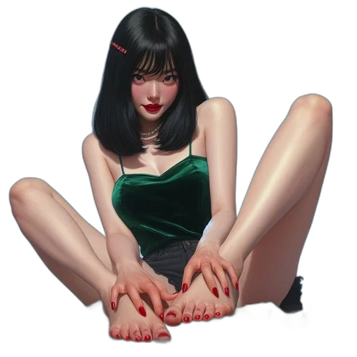 dress, shoes, creature, face, oil painting, photorealistic, fantasy art, concept art transparent PNG cut-out