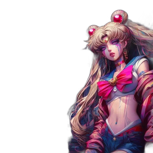 concept art, fantasy art, cyberpunk, anime, colorful, red, pastel, neon transparent PNG cut-out
