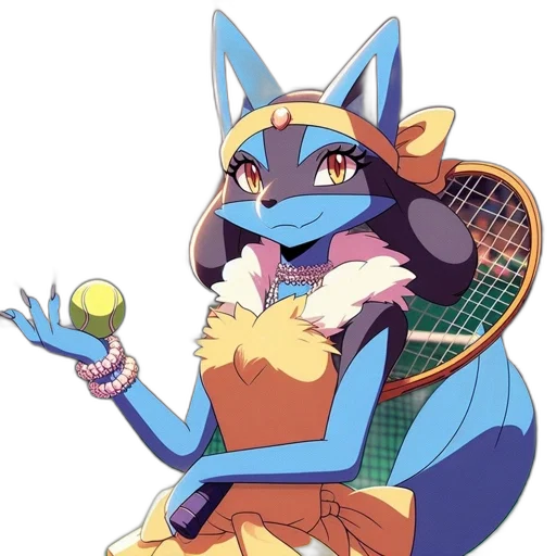 staff, dress, animal, anime, vaporwave, pixel art, concept art, blue transparent PNG cut-out