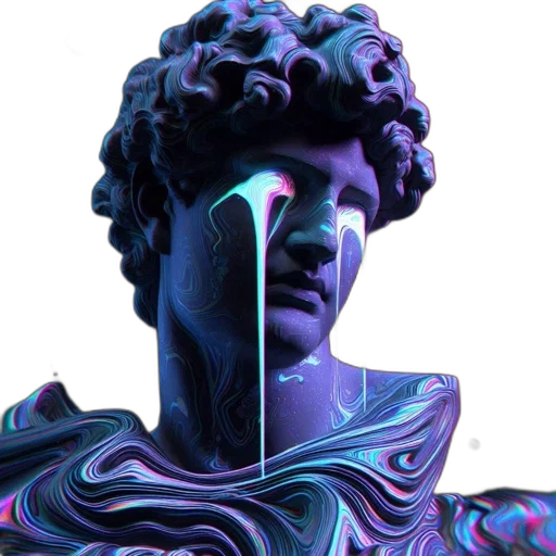 face, robot, crown, mask, vaporwave, 3d render, cyberpunk, concept art transparent PNG cut-out