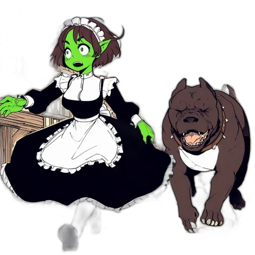 dress, creature, staff, animal, concept art, fantasy art, cartoon, pixel art transparent PNG cut-out