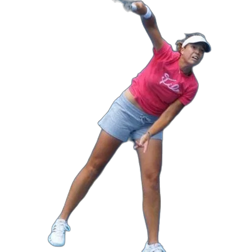 staff, photorealistic, 3d render, woman, pink, shirt, gray, shorts transparent PNG cut-out