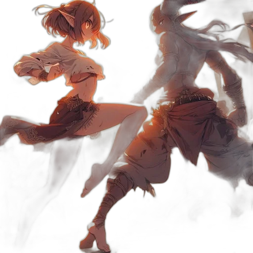 dress, concept art, fantasy art, anime, watercolor, fire, underwater, fog transparent PNG cut-out
