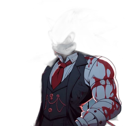 jacket, robot, mask, staff, concept art, pixel art, comic book art, anime transparent PNG cut-out