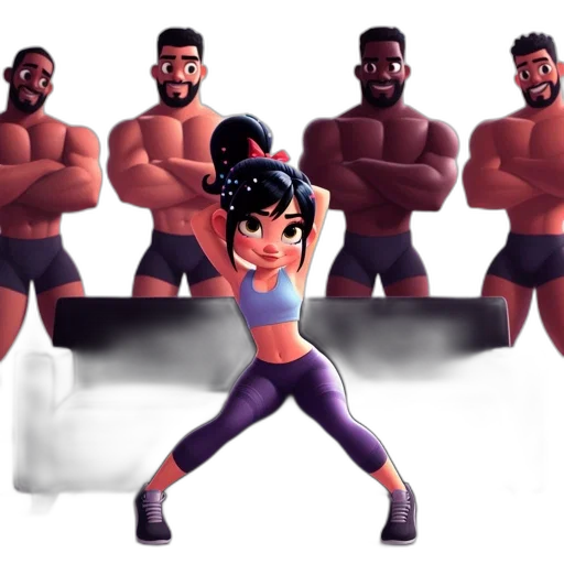 concept art, comic book art, pixel art, cartoon, animated, young, woman, sportswear transparent PNG cut-out