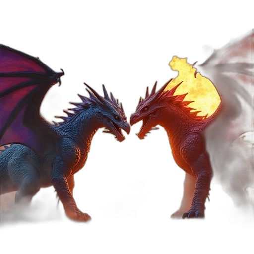 dragon, concept art, fantasy art, pixel art, 3d render, fire, colorful, dark transparent PNG cut-out