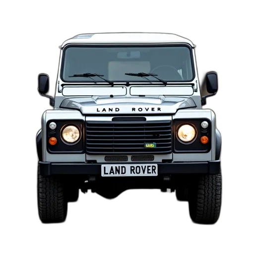 car, 3d render, silver, land, rover, parked, gravel, surface transparent PNG cut-out