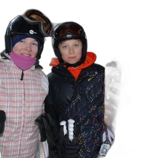 three, people, ski, gear, pose, picture transparent PNG cut-out