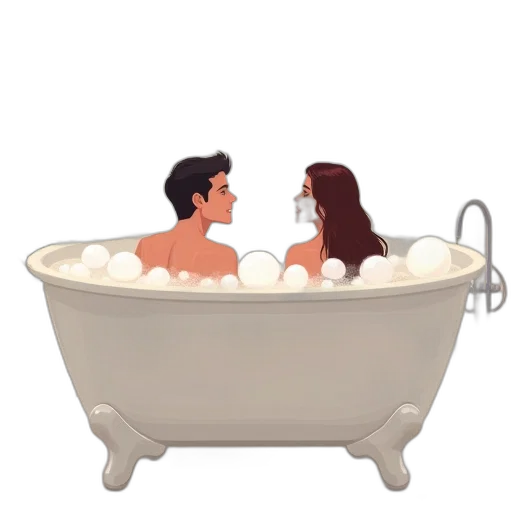 cartoon, 3d render, pixel art, concept art, underwater, fog, fire, couple transparent PNG cut-out