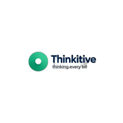 white, background, word, thinkitive, blue, featuring, green, circle transparent PNG cut-out