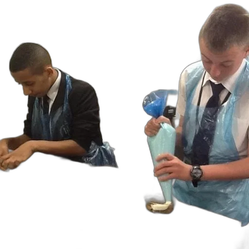 staff, two, young, men transparent PNG cut-out