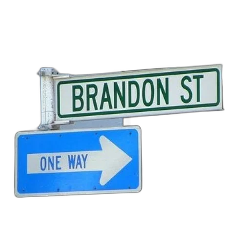 3d render, city street, street, sign, brandon, arrow, pointing, right transparent PNG cut-out