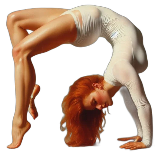 photorealistic, concept art, oil painting, 3d render, woman, bright, red, hair transparent PNG cut-out