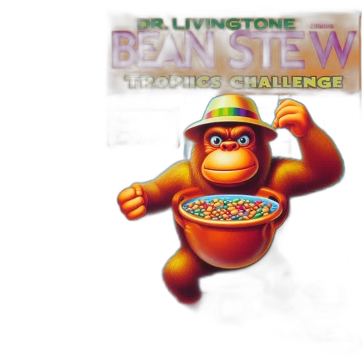 concept art, 3d render, anthropomorphic, gorilla, holds, bean-filled, bowl, toilet transparent PNG cut-out