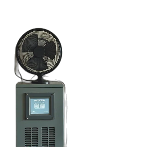 robot, staff, weapon, mask, 3d render, vaporwave, photorealistic, concept art transparent PNG cut-out