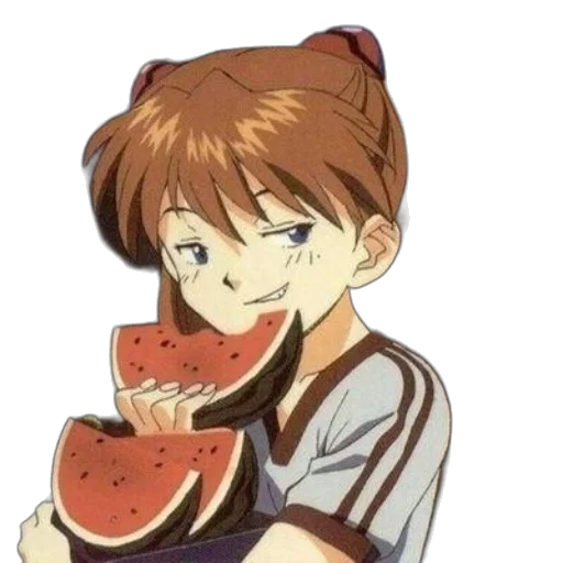 food, face, creature, vaporwave, anime, pixel art, watercolor, red transparent PNG cut-out