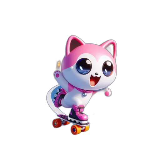 robot, animal, staff, creature, 3d render, concept art, cartoon, vaporwave transparent PNG cut-out