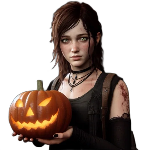 concept art, fantasy art, photorealistic, pixel art, dark, young, woman, green transparent PNG cut-out