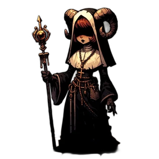 staff, concept art, pixel art, comic book art, fantasy art, dark, hooded, character transparent PNG cut-out