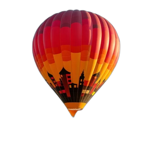 3d render, photorealistic, large, red, yellow, hot, air, balloon transparent PNG cut-out