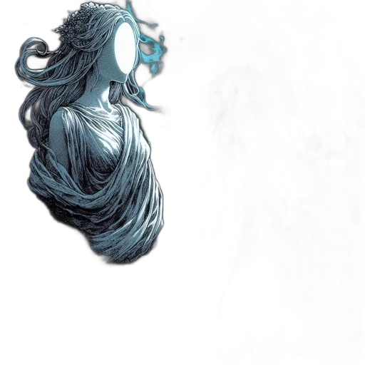 mask, dress, creature, crown, concept art, comic book art, fantasy art, watercolor transparent PNG cut-out