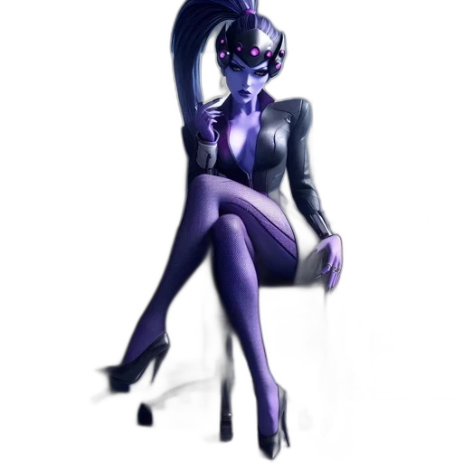 robot, staff, concept art, 3d render, fantasy art, cyberpunk, dark, blue transparent PNG cut-out