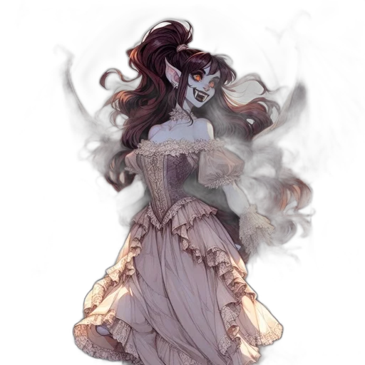 dress, staff, mask, creature, concept art, fantasy art, anime, watercolor transparent PNG cut-out