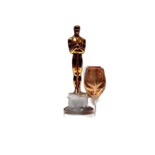 bottle, 3d render, golden, decorations transparent PNG cut-out