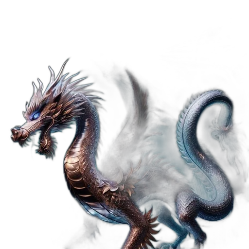 dragon, creature, staff, animal, fantasy art, concept art, photorealistic, 3d render transparent PNG cut-out