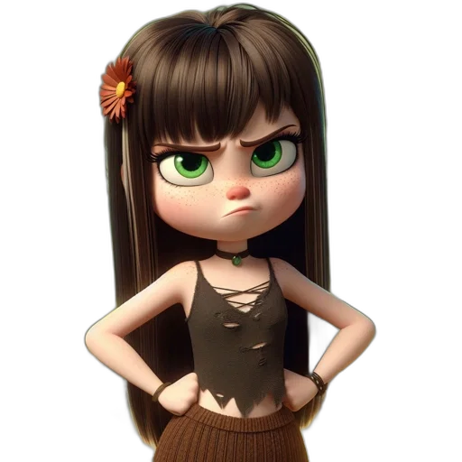 dress, staff, 3d render, cartoon, concept art, anime, animated, fairy transparent PNG cut-out