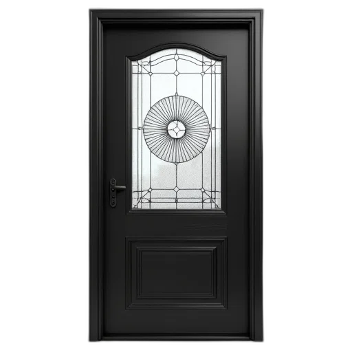 furniture, 3d render, photorealistic, black, front, door, frosted, glass transparent PNG cut-out