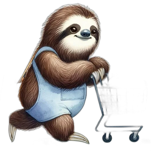 staff, animal, creature, concept art, photorealistic, fantasy art, comic book art, sloth transparent PNG cut-out